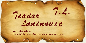 Teodor Laninović vizit kartica